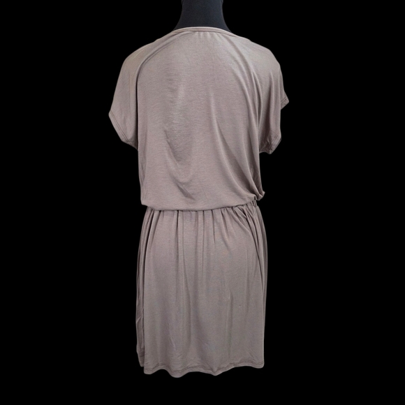 Elegant Taupe Midi Dress Small Unbranded And No Size Tag - Picture 3 of 3